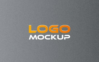 Realistic Logo Mockup In Straight wall Backgrond