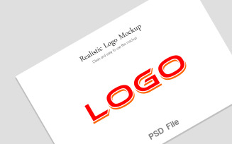 Realistic Logo Mockup In White Background