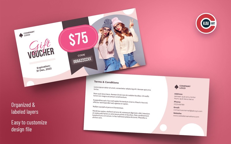 Shopping Gift Voucher Card Design Template Corporate Identity