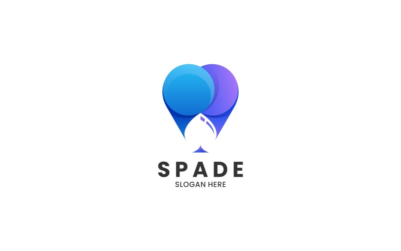 Spade Color Gradient Logo Logo Template