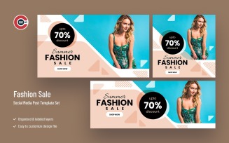 Summer Fashion Sale Social Media Banner Set