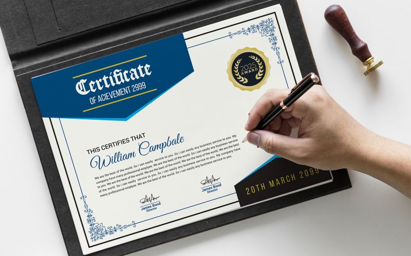 Achievement Certificate_Vol_007 Certificate Template
