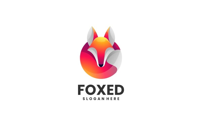 Circle Fox Gradient Colorful Logo Logo Template