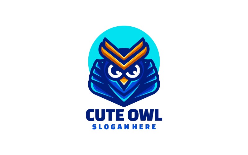 Cute Owl Simple Mascot Logo Logo Template