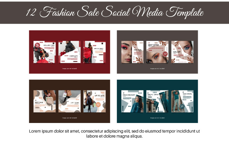 12 Fashion Sale Social Media Template 01 Illustration