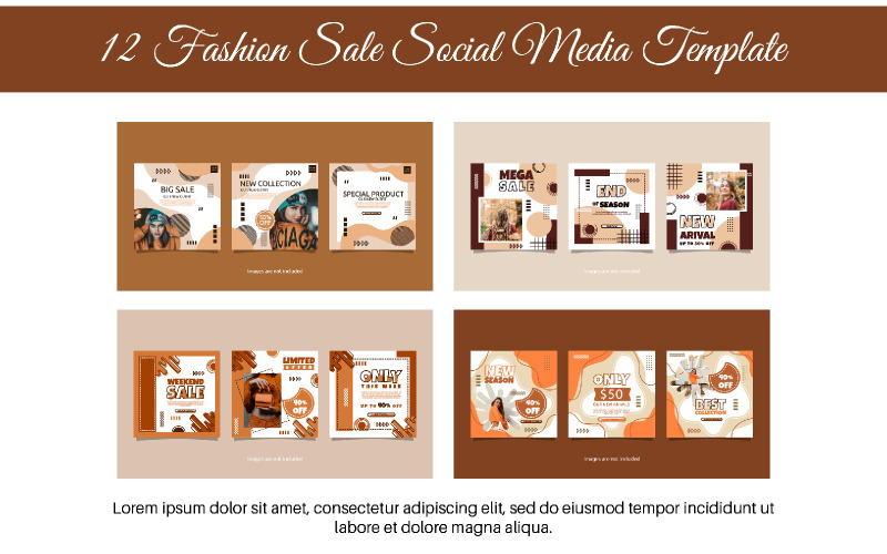 12 Fashion Sale Social Media Template 02 Illustration