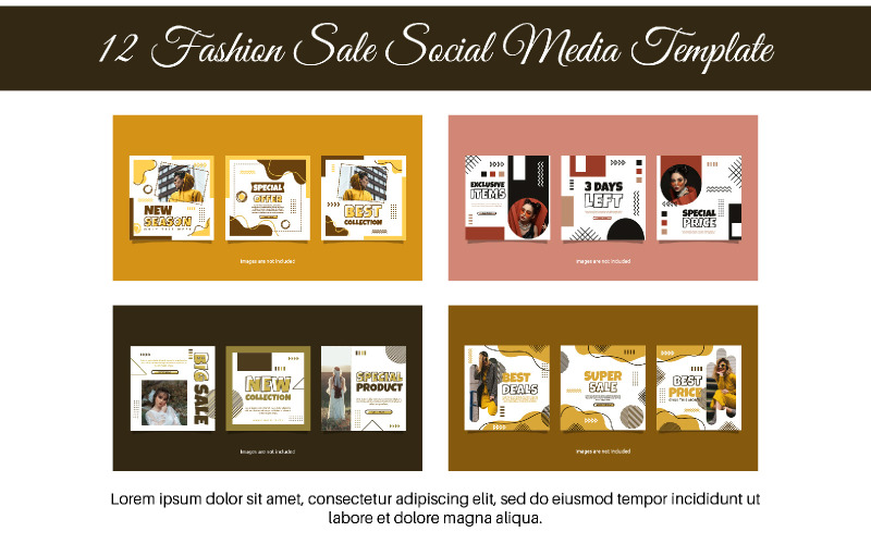 12 Fashion Sale Social Media Template 03 Illustration