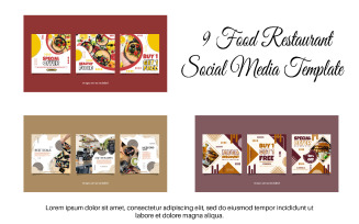 9 Food Restaurant Social Media Template