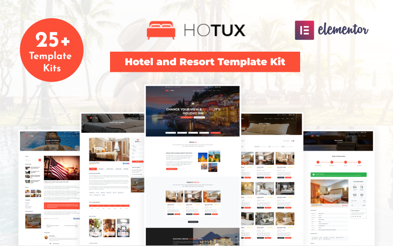 Hotux - Hotel and Resort Elementor Template Kit Elementor Kit