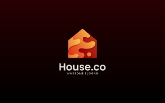 House Gradient Logo Template