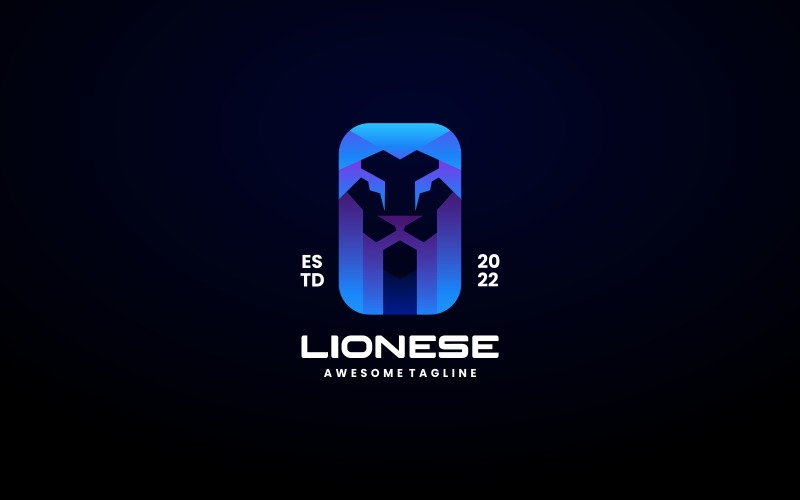 Lion Box Gradient Logo Style Logo Template
