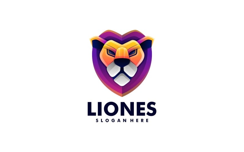 Lion Gradient Colorful Logo Design Logo Template