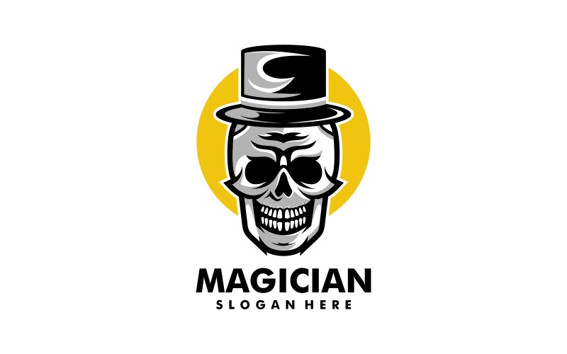Magician Skull Simple Logo Logo Template