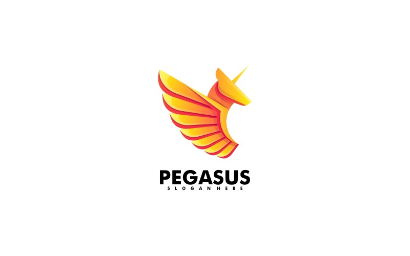 Pegasus Color Gradient Logo Style Logo Template