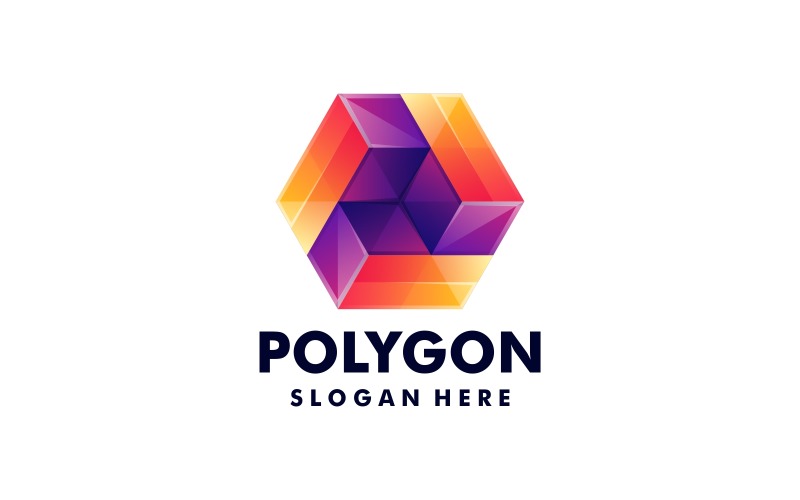 Polygon Gradient Colorful Logo Logo Template