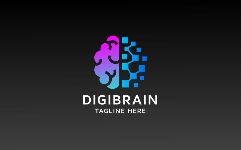 Professional Digi Brain Logo Logo Template