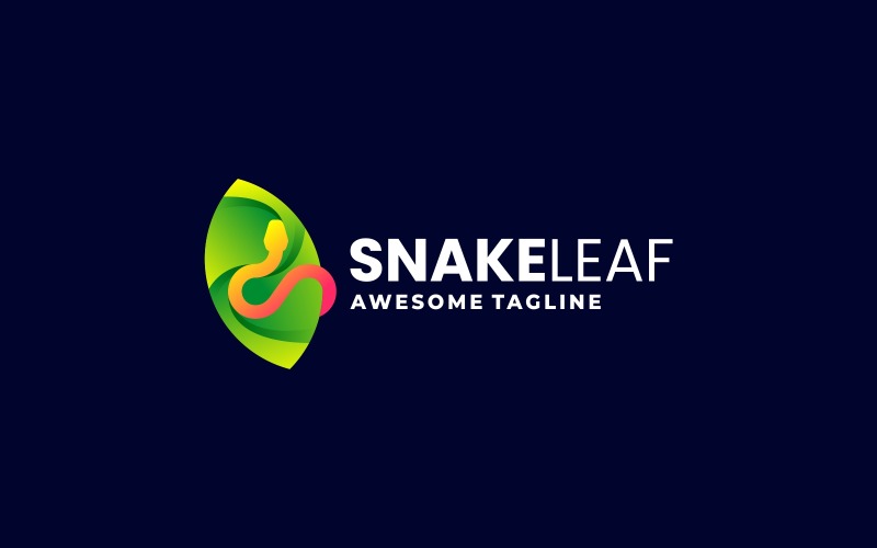 Snake Leaf Gradient Colorful Logo Logo Template