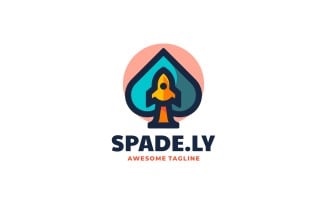 Spade Rocket Simple Mascot Logo
