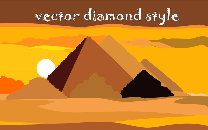 Vector Illustration Egyptian Pyramids Vector Graphic