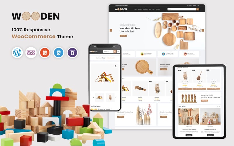Wooden - Responsive WooCommerce Template WooCommerce Theme