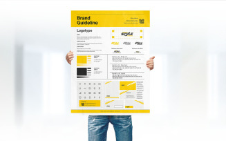 DIN A3 Brand identity Guideline poster Design