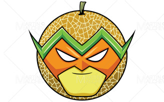 Melon Superhero Mascot Vector Illustration