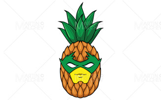 Pineapple Superhero Mascot 2 Vector Illustration