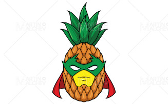 Pineapple Superhero Mascot Vector Illustration
