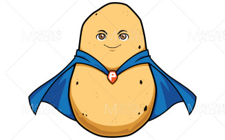 Potato Superhero Mascot Vector Illustration