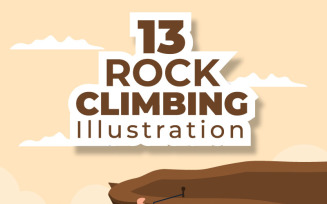 13 Rock Climbing Cartoon Illustration