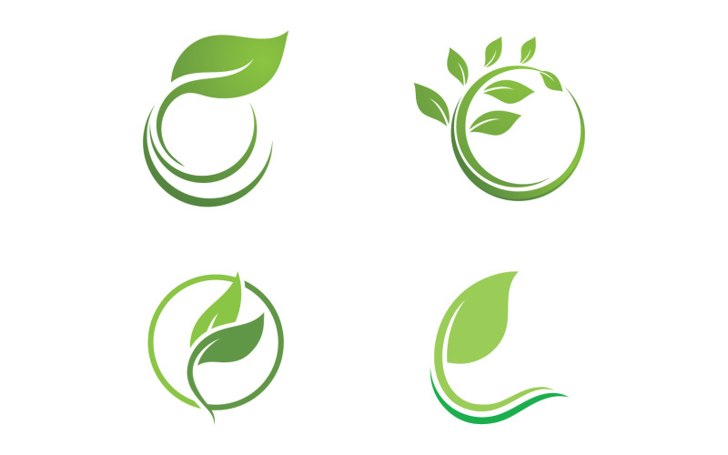 Leaf Green Logo Vector Nature Elements V44 Logo Template