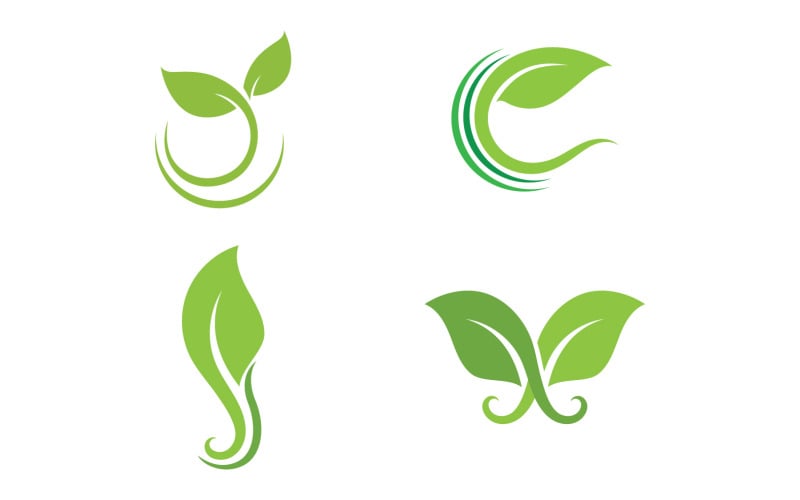 Leaf Green Logo Vector Nature Elements V45 Logo Template