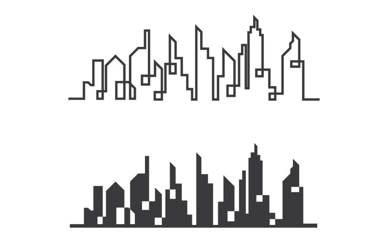 Modern City Building Home Logo Vector V15 Logo Template