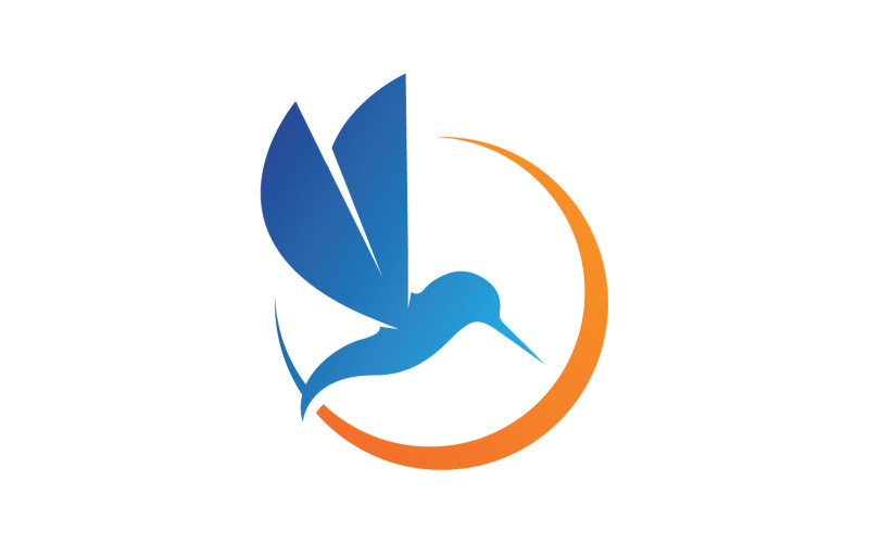 Bummingbird Fly Animal Logo Vector V4 Logo Template