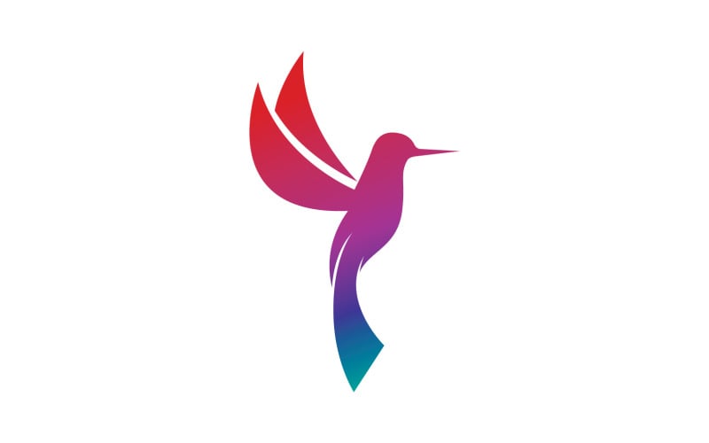 Bummingbird Fly Animal Logo Vector V8 Logo Template