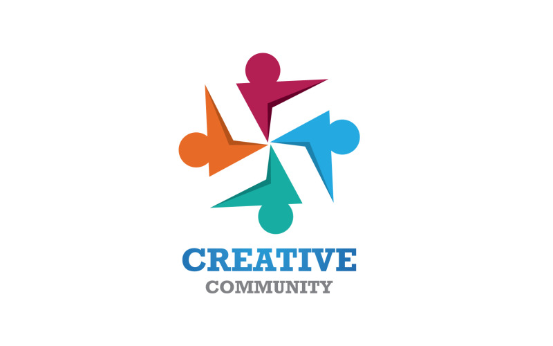 Creative People Team Group Community Logo V20 Logo Template