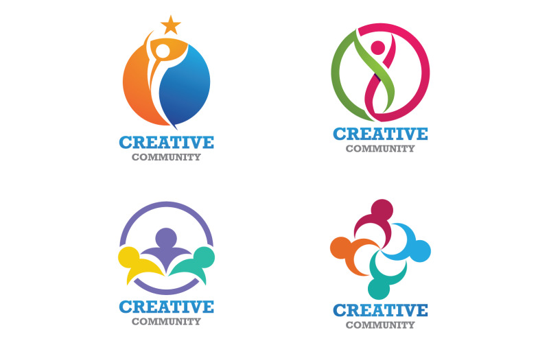 Creative People Team Group Community Logo V30 Logo Template