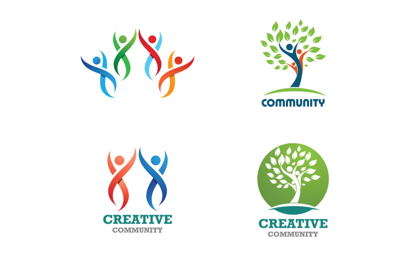 Creative People Team Group Community Logo V32 Logo Template