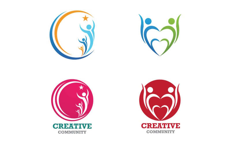 Creative People Team Group Community Logo V33 Logo Template