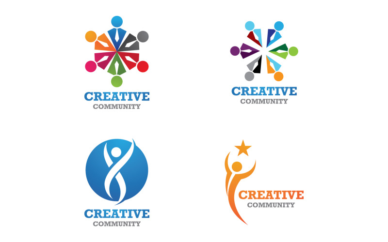 Creative People Team Group Community Logo V34 Logo Template