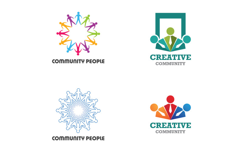 Creative People Team Group Community Logo V35 Logo Template