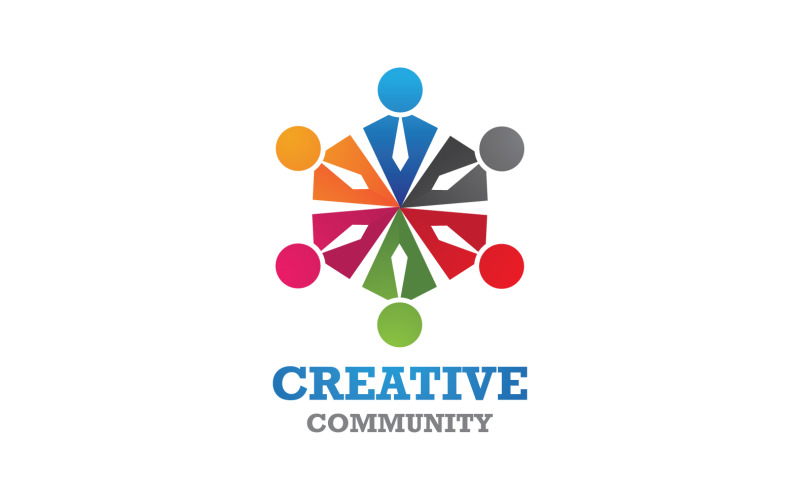 Creative People Team Group Community Logo V8 Logo Template