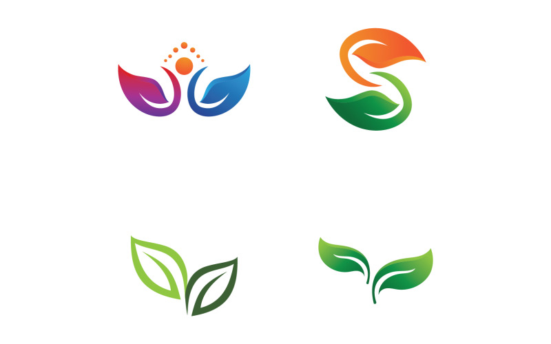 Eco Leaf Green Energy Logo Vector V42 Logo Template