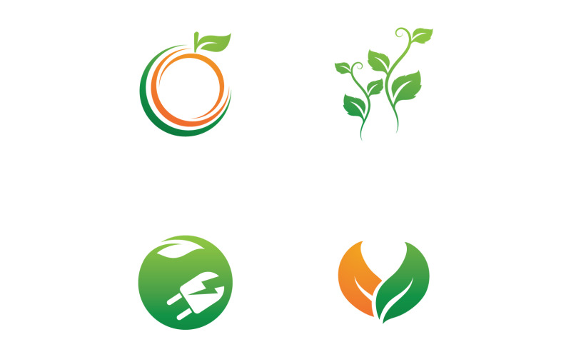 Eco Leaf Green Energy Logo Vector V43 Logo Template