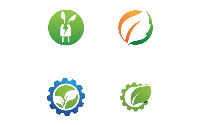 Eco Leaf Green Energy Logo Vector V49 Logo Template