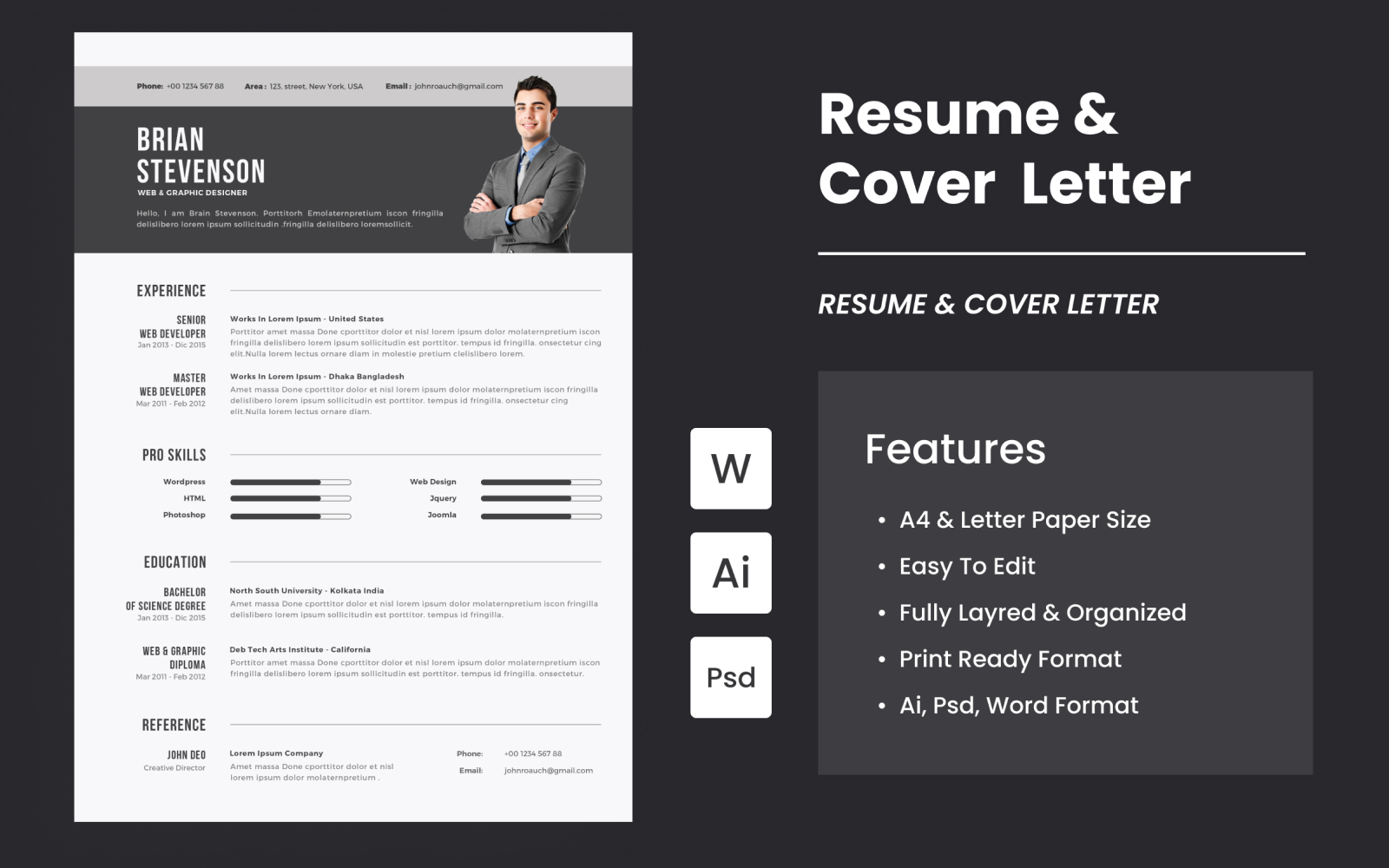 Minimalist Resume And Cover Letter Design