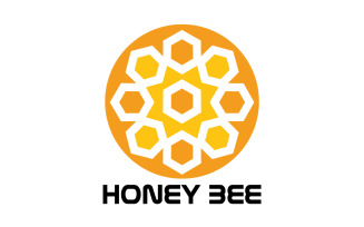 Bee Honeycomb Logo Animal Vector V10