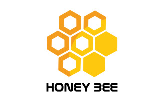 Bee Honeycomb Logo Animal Vector V11