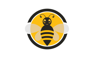 Bee Honeycomb Logo Animal Vector V13