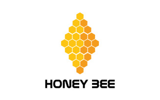 Bee Honeycomb Logo Animal Vector V15